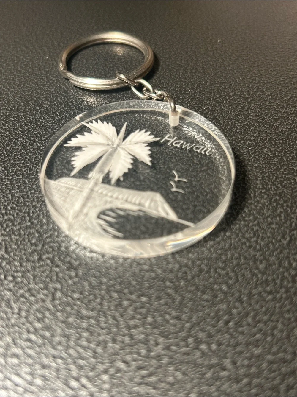 Hawaii Etched Acrylic Palm Tree Keychain, Travel, Souvenirs, Memorabilia